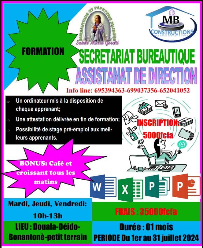 FORMATION EN SECRETARIAT BUREAUTIQUE