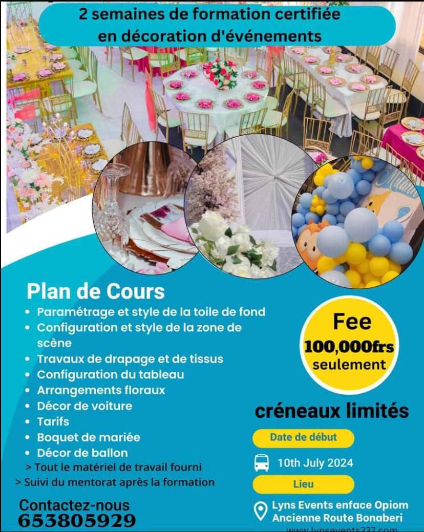 FORMATION EN DECORATION D'EVENEMENTS
